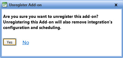 Unregister add-on